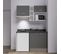 Kitchenette K13l - 140 Cm - Gris - Nero - Évier à Droite