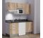 Kitchenette K20l - 180 Cm - Bois - Nero - Évier à Droite