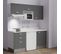 Kitchenette K20l - 180 Cm - Gris - Snova - Évier à Droite