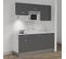 Kitchenette K30l - 180 Cm - Gris - Snova - Évier à Droite