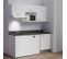 Kitchenette K55l - 180 Cm - Blanc - Nero - Évier à Droite