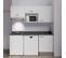 Kitchenette K55l - 180 Cm - Blanc - Nero - Évier à Droite