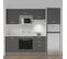 Kitchenette K37l - 240 Cm - Gris - Snova - Évier à Gauche