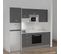 Kitchenette K37l - 240 Cm - Gris - Snova - Évier à Droite