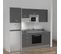 Kitchenette K37l - 240 Cm - Gris - Cromo - Évier à Droite