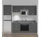 Kitchenette K37l - 240 Cm - Gris - Cromo - Évier À Droite