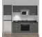 Kitchenette K37l - 240 Cm - Gris - Nero - Évier à Droite