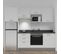 Kitchenette K37l - 240 Cm - Blanc - Nero - Évier à Droite