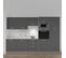 Kitchenette K46l - 300 Cm - Gris - Snova - Évier à Gauche