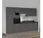 Kitchenette K46l - 300 Cm - Gris - Nero - Évier à Droite