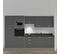 Kitchenette K46l - 300 Cm - Gris - Nero - Évier à Droite