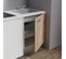 Kitchenette K02l-pt - 120 Cm Avec Plan De Travail Et Évier - Façade Bois Plan Blanc Evier Gris