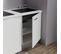 Kitchenette K02l-pt - 120 Cm Avec Plan De Travail Et Évier - Façade Blanc Plan Blanc Evier Noir