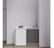 Kitchenette K08l-pt - 120 Cm Avec Plan De Travail Et Évier - Façade Gris Plan Blanc Evier Gris