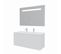 Meuble Proline 120 Cm Avec Plan Double Vasque Et Miroir Elégance Ht80- Blanc