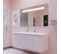 Meuble Proline 140 Cm Avec Plan Double Vasque Et Miroir Elégance Ht80- Blanc