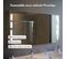 Meuble Proline 120 Cm Avec Plan Double Vasque Et Miroir Prestige- Gris