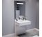 Meuble Vasque Pmr Epure 70 Cm Avec Miroir LED Elégance Ht105 - Blanc Brillant