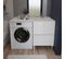 Meuble Pour Lave-linge Idea, Plan Vasque Déportée 124 Cm X 65 Cm- Blanc- Vasque à Droite