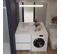Meuble Lave-linge Idea, Plan Vasque Déportée + Miroir Elégance H105- Blanc- Vasque à Gauche