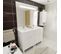 Meuble Ecoline 120 Cm Avec Plan Vasque Et Miroir Elégance Ht105- Blanc Brillant