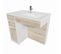 Meuble Salle De Bain Pmr Andy 90 Cm Bois Et Blanc - Vasque à Droite