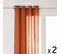 Lot De 2 Rideaux à Oeillets En Lin Terracotta Avec Surpiqûre Noire 130 X 260 Cm