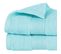 Lot De 2 Serviettes De Toilette En Coton Bleu Aqua Tissu Éponge 50 X 90 Cm