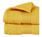 Lot De 2 Serviettes De Toilette En Coton Jaune Ocre Tissu Éponge 50 X 90 Cm