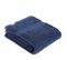 Lot De 2 Serviettes De Toilette Tissu Éponge 100% Coton Bleu Marine 50 X 90 Cm