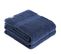 Lot De 2 Serviettes De Toilette Tissu Éponge 100% Coton Bleu Marine 50 X 90 Cm