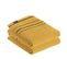 Lot De 2 Serviettes De Toilette 100% Coton Bicolore Jaune Ocre Et Noir 50 X 90 Cm