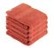 Lot De 4 Serviettes De Toilette Tissu Éponge 100% Coton Terracotta 50 X 90 Cm