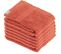 Lot De 6 Serviettes De Toilette Tissu Éponge 100% Coton Terracotta 30 X 50 Cm