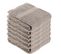 Lot De 6 Serviettes De Toilette Tissu Éponge 100% Coton Taupe 50 X 90 Cm