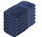 Lot De 6 Draps De Bain Tissu Éponge 100% Coton Bleu Marine 90 X 150 Cm