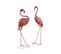 Flamant Rose En Métal Laqué (lot De 2)