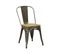 Chaise Industrielle En Métal Et Bois D'orme Huilé (lot De 4) Acier Brossé