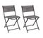 Chaise De Jardin Pliable En Acier Elba (lot De 2) Gris