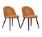 Chaise En Velours Avec Pieds En Acier Velvet (lot De 2) Orange