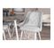 Chaise En Tissu Matelassé Velvet Deluxe (lot De 2) Gris Et Blanc