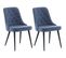 Chaise En Tissu Matelassé Velvet Deluxe (lot De 2) Bleu Et Noir