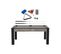 Billard Convertible Table 6 Personnes Texas + Pack Accessoires Confort Industriel Et Gris (tapis)