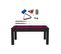 Billard Convertible Table 6 Personnes Texas + Pack Accessoires Confort Noir Grainé Et Prune (tapis)