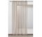 Voilage 140 X 260 Cm à Oeillets Jacquard Aspect Soie à Rayures Opaques Beige Bronze