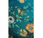 Rideau Tamisant 135 X 280 Cm à Oeillets Jacquard Editeur Motif Floral Oiseau Satiné Bleu