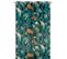 Rideau Tamisant 135 X 280 Cm à Oeillets Jacquard Editeur Motif Floral Oiseau Satiné Bleu