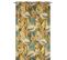 Rideau Tamisant 135 X 280 Cm Jacquard Editeur Motif Floral Flamant Rose Satiné Jaune Doré