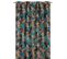 Rideau Tamisant 135 X 280 Cm à Oeillets Jacquard Motif Feuilles Bananier Satiné Bleu