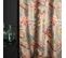 Rideau Tamisant 135 X 280 Cm Jacquard Editeur Motif Floral Papillons Rosés Satiné Naturel